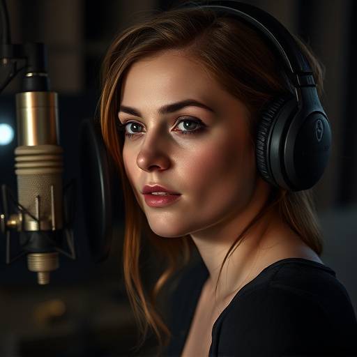 Portrait de Manon Blanc, conceptrice sonore, travaillant dans un studio d'enregistrement.
