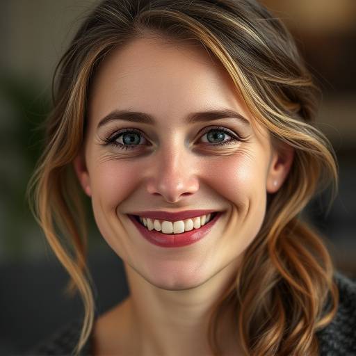 Portrait de Sophie Martin, monteuse primée, avec un sourire communicatif